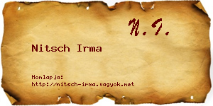 Nitsch Irma névjegykártya